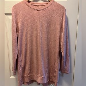 4/$15 J.Jill Pima Elliptical Tunic Knit Long Sleeve Tee Pink Rose XL Petite